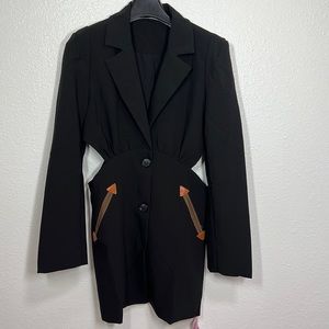 Chicwish Cut-Out Waist Blazer Dress – Size M